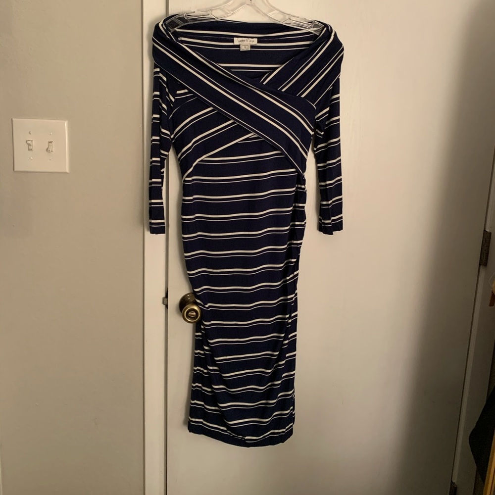 Maternity bodycon off-shoulder dress